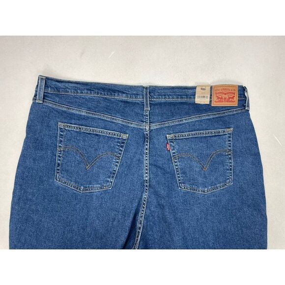 Levi’s Ribcage Straight Ankle Denim Jeans Women Plus Size 24 Blue NWT - Picture 4 of 10